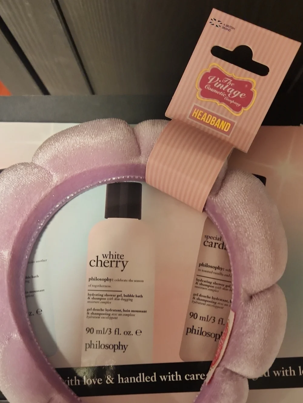 Philosophy Delightful Shower Gel Trio with Light Purple Headband. Brand New